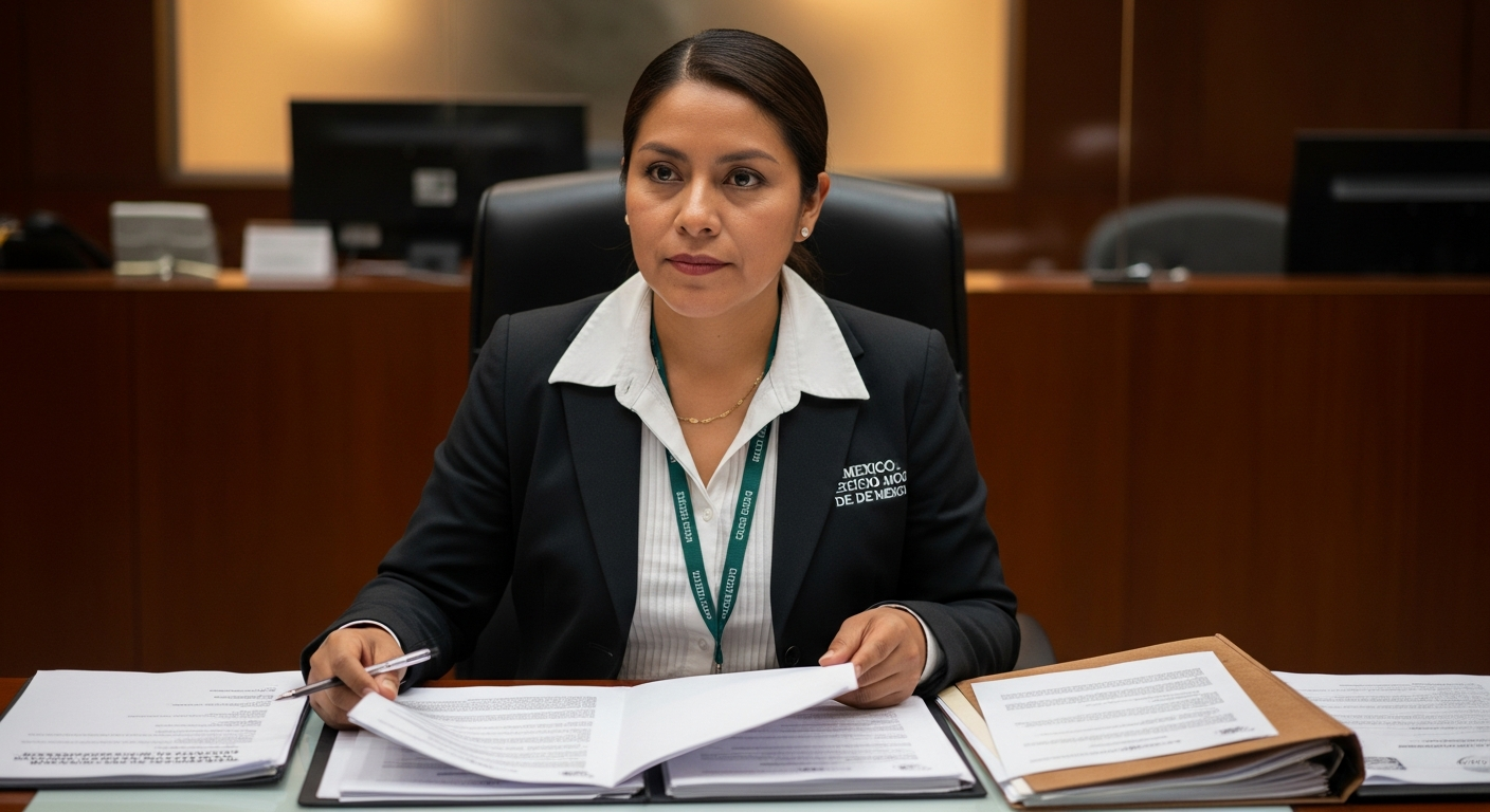 Trabajador GEM revisando documentos para préstamo nómina EDOMEX