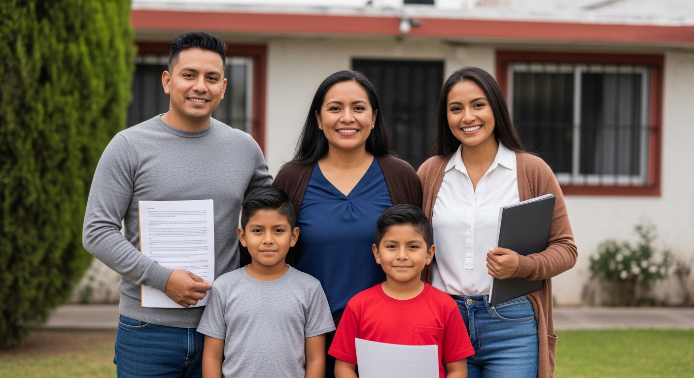 Maestro SEIEM satisfecho con su familia tras obtener crédito