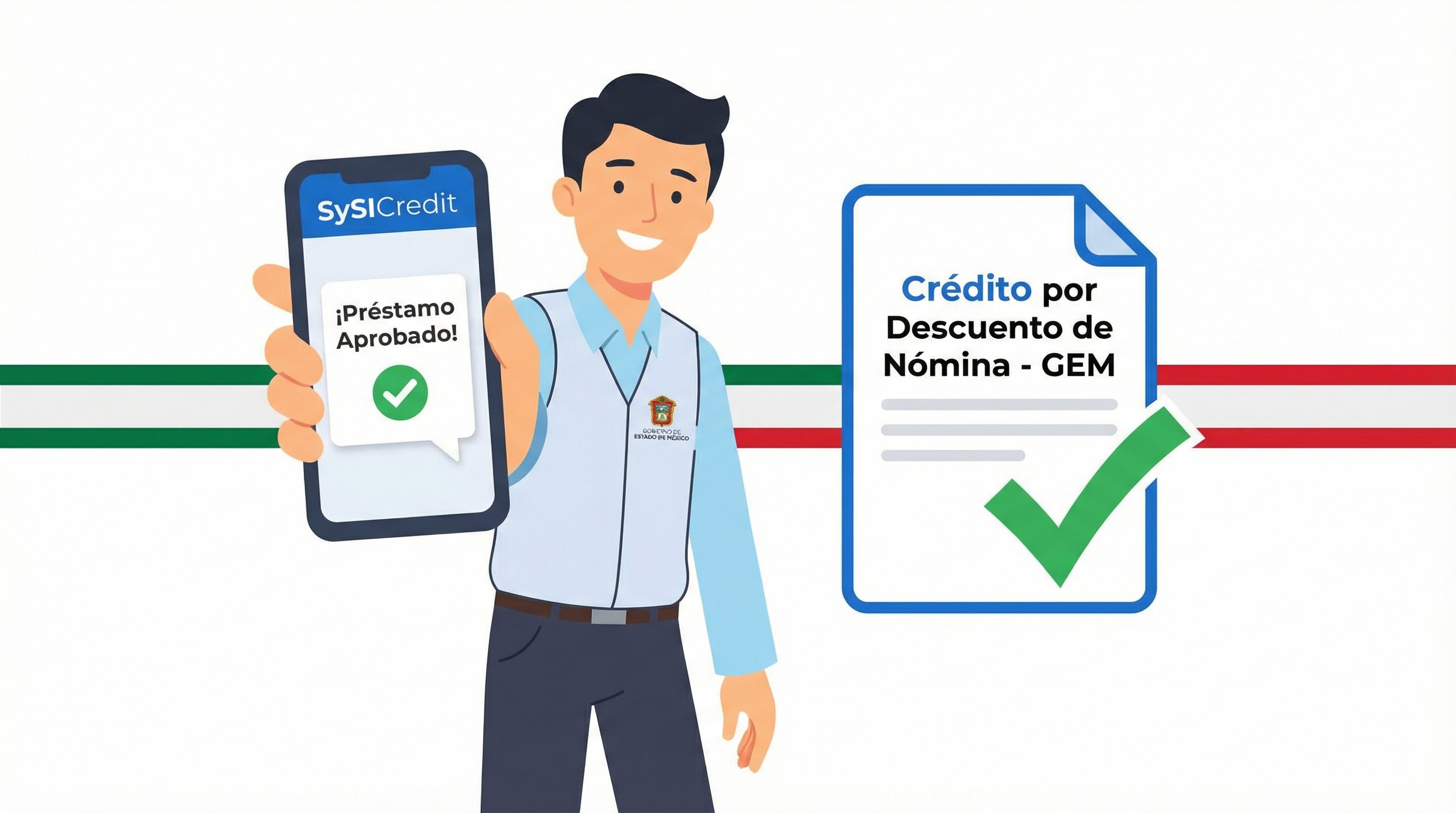 Servidor público del GEM aprobado para crédito por descuento de nómina con SySICredit
